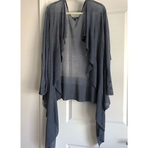 NIC + ZOE Blue Front Flap Wrap Sweater Style